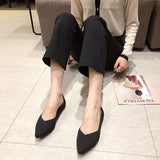 Womens Slip On Pumps Shoes Loafers Chunky Heels OL Dress Party Shoes Pointed Toe