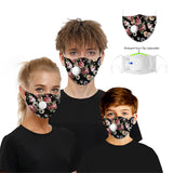 CUH Cloth Face Masks With Valve,Printing Masks,Adult Kids Mouth Covering,Woman Man Masks,Strethable Mouth-muffle,Washable Reusable Mask