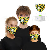 CUH Cloth Face Masks With Valve,Printing Masks,Adult Kids Mouth Covering,Woman Man Masks,Strethable Mouth-muffle,Washable Reusable Mask