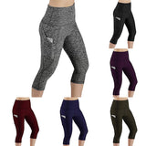 Women's Capri Yoga Pants High Waist Leggings Cropped Pocket Fitness Sports Gym