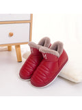 Unisex  Women Men Winter Slippers Boots Shoes Slip On Cotton Plush Warm Indoor Home Non Slip Shoes