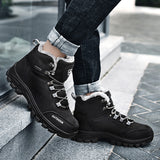 Mens Womens Winter Ankle Snow Hiking Boots Warm Wear Resistant Non Slip Soft Lined Outdoor Shoes
