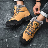 Mens Womens Winter Ankle Snow Hiking Boots Warm Wear Resistant Non Slip Soft Lined Outdoor Shoes