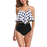 Ladies Women Plus Size Two Piece Tankini Set High Waist Bikini Set Juniors Swimsuit S-XXL Ruffle Swimwear Swimsuit Beachwear Swimming Costumes Bathing Suit, Push Up Padded Backless Tummy Control