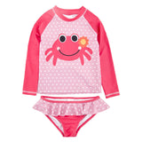 Two-Piece Baby Toddler Girls Rash Guard Swimsuit Swim Tops + Swim Briefs Swimwear Multi-style