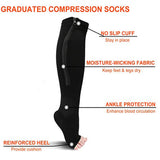 Zip Sox Compression Socks Zipper Leg Support Knee Open Toe Shaper Stockings