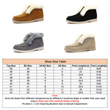 Women Winter Boots  Flat Heel Round Toe Slip On Ankle Plush Boots Warm Boots