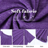 Sexy Dance Blouses for Women Short Sleeve Shirts Casual Dressy Summer Tops with Pleats