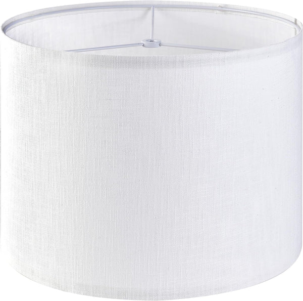 Brightify White Textured Drum lampshade Medium Lamp Shade 13" Top x 13" Bottom x 10" High (Spider) Modern Linen Lamp Shades for Table Lamp & Bedside Lamp