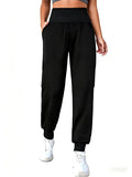 Sexy Dance Women Athletic Pants Tapered Yoga Joggers With Pockets Elastic High Waisted Workout Casual Sweatpants