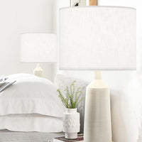Brightify White Textured Drum lampshade Medium Lamp Shade 13" Top x 13" Bottom x 10" High (Spider) Modern Linen Lamp Shades for Table Lamp & Bedside Lamp
