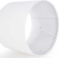 Brightify White Textured Drum lampshade Medium Lamp Shade 13" Top x 13" Bottom x 10" High (Spider) Modern Linen Lamp Shades for Table Lamp & Bedside Lamp