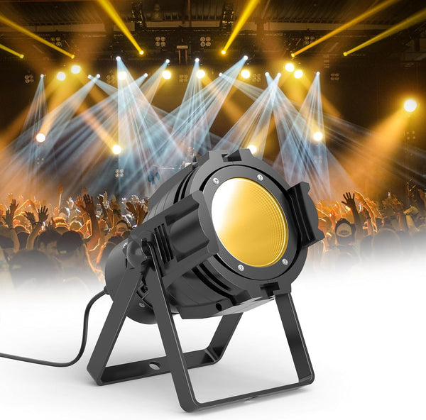 Brightify Spotlight COB 80W Stage Light Par Lights Party Warm & Cold White Professional DMX Spotlights Portable Metal Housing Strobe Light Bright for Church, Concert, Theater, Photostudio - 1Pack