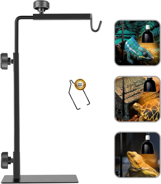 Brightify Reptile Lamp Stand, Adjustable 16-31 Inch Domes Heat Lamp Metal Bracket Floor Light Holder for Reptile Terrarium Lighting Heating Light and Dome lampshade, Large