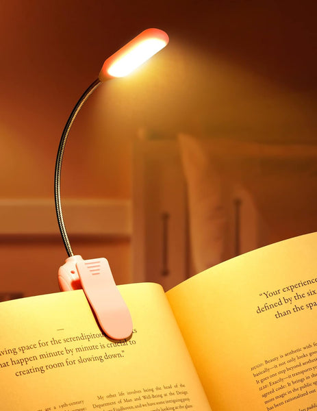 Brightify Book Lights for Reading at Night in Bed, 80 Hours Runtime LED Book Light Rechargeable, 3 Brightness Levels × 3 Color Temperatures, 1.3 oz Lightweight Reading Lights for Books in Bed