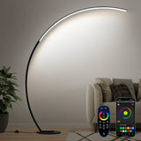 Brightify RGB Floor Lamp with 3 Color Temperatures, Ultra Bright 1800LM Smart Arc LED Floor Lamp with Remote Control, Music Sync, Scene Modes, Modern Standing Tall Lamp