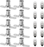 Brightify 10PCS E10 2.5V/0.3A Miniature Screw Base Light Bulbs and 10PCS E10 Light Socket Bulbs Lamps Base Holders for Home Experiment Circuit Electrical Test Accessories