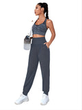 Sexy Dance Women Athletic Pants Tapered Yoga Joggers With Pockets Elastic High Waisted Workout Casual Sweatpants