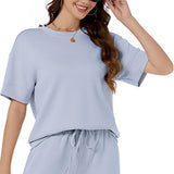 Sexy Dance Women Tops Short Sleeve Shirts Casual Dressy Summer Tops