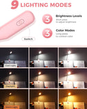 Brightify Book Lights for Reading at Night in Bed, 80 Hours Runtime LED Book Light Rechargeable, 3 Brightness Levels × 3 Color Temperatures, 1.3 oz Lightweight Reading Lights for Books in Bed