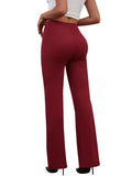 Sexy Dance Womens Stretchy Dresses Pants Casual Work Slacks Business Button Front Workwear Straight Leg Bootcut Yoga Trousers