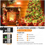 Brightify 100 LED Christmas String Lights, 33 FT Connectable Waterproof String Lights Green Wire with Timer Memory Function & 8 Modes, for Indoor Outdoor Xmas Trees Party Garden, WarmWhite