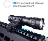 Brightify Single Mode Tactical Flashlight, 1000 Lumens LED Rifle Hunting Light, Flashlights with Picatinny Rail Mount, Remote Pressure Switch, Charger