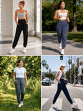 Sexy Dance Women Athletic Pants Tapered Yoga Joggers With Pockets Elastic High Waisted Workout Casual Sweatpants