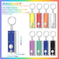 Brightify 8 Pcs Mini Keychain Flashlight Bulk LED Keychain Light Tiny Flashlight Key Chain Small Flashlight for Outdoor Camping Hiking Equipment and Emergency Lighting