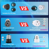 Brightify 6 Pack, Light Socket to Plug Adapter, Light Bulb Socket Convert to Outlet Adapter (Black)