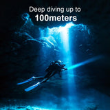Brightify Scuba Diving Flashlight 10000 Lumen Diving Light, IPX8 Waterproof Snorkeling Light Rechargeable, 3 Modes Submarine Flashlight, Professional Underwater LED Flashlight for Deep Sea Cave, Diving