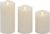 Brightify Candle Set of 3 (3" x 4.5",5.5",6.5") Flameless LED Flickering Battery Candle Moving Flame Pillar