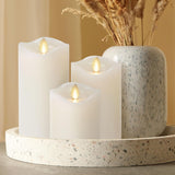 Brightify Candle Set of 3 (3" x 4.5",5.5",6.5") Flameless LED Flickering Battery Candle Moving Flame Pillar