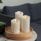 Brightify Candle Set of 3 (3" x 4.5",5.5",6.5") Flameless LED Flickering Battery Candle Moving Flame Pillar