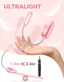 Brightify Book Lights for Reading at Night in Bed, 80 Hours Runtime LED Book Light Rechargeable, 3 Brightness Levels × 3 Color Temperatures, 1.3 oz Lightweight Reading Lights for Books in Bed