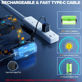 Brightify Headlamp Rechargeable, Bright LED Head Lamp with White Red Light, LED Headlamp Motion Sensor 90° Adjustable Zoomable 6 Modes Head Lights for Forehead for Adults Running Hunting Camping Hiking Fishing