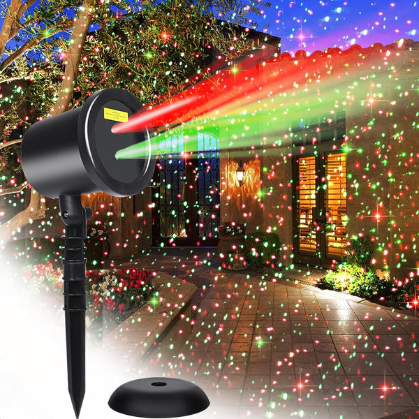 Brightify Christmas Laser Projector Lights Outdoor, Waterproof Static Red and Green Star Xmas Projector Lights Outdoor