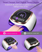 Brightify UV LED Nail Lamp, 180W Nail Dryer for Gel Polish with LCD Display, Auto Sensor and 4 Timer Settings, Professional Gel Curing Lamp Gel Polish Light with 42 LED Beads
