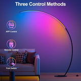 Brightify RGB Floor Lamp with 3 Color Temperatures, Ultra Bright 1800LM Smart Arc LED Floor Lamp with Remote Control, Music Sync, Scene Modes, Modern Standing Tall Lamp