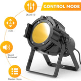 Brightify Spotlight COB 80W Stage Light Par Lights Party Warm & Cold White Professional DMX Spotlights Portable Metal Housing Strobe Light Bright for Church, Concert, Theater, Photostudio - 1Pack