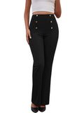 Sexy Dance Womens Stretchy Dresses Pants Casual Work Slacks Business Button Front Workwear Straight Leg Bootcut Yoga Trousers