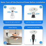 Brightify 6 Pack, Light Socket to Plug Adapter, Light Bulb Socket Convert to Outlet Adapter (Black)