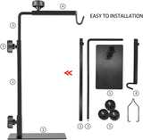 Brightify Reptile Lamp Stand, Adjustable 16-31 Inch Domes Heat Lamp Metal Bracket Floor Light Holder for Reptile Terrarium Lighting Heating Light and Dome lampshade, Large