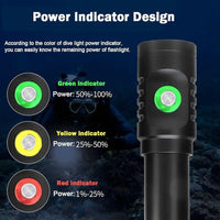 Brightify Scuba Diving Flashlight 10000 Lumen Diving Light, IPX8 Waterproof Snorkeling Light Rechargeable, 3 Modes Submarine Flashlight, Professional Underwater LED Flashlight for Deep Sea Cave, Diving
