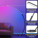 Brightify RGB Floor Lamp with 3 Color Temperatures, Ultra Bright 1800LM Smart Arc LED Floor Lamp with Remote Control, Music Sync, Scene Modes, Modern Standing Tall Lamp