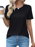 Sexy Dance Blouses for Women Short Sleeve Shirts Casual Dressy Summer Tops with Pleats