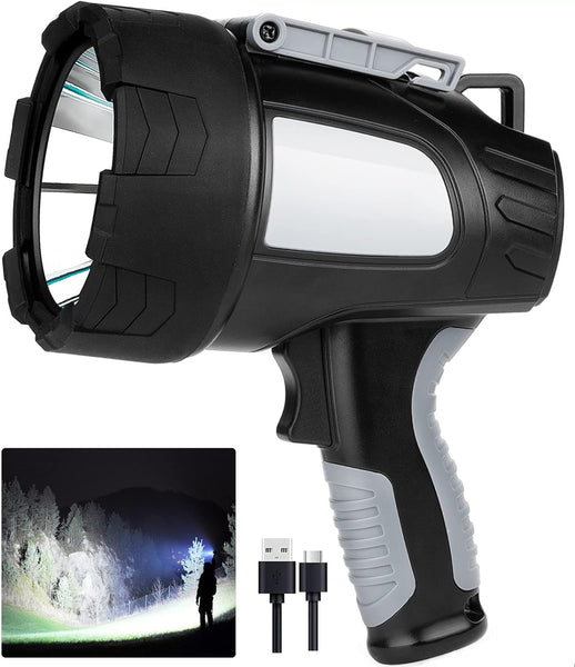 Brightify Rechargeable Spotlight Outdoor,1000,000 Lumens Led Spotlight Flashlight
