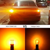 Brightify 2057 1157 Orange Yellow LED Bulbs Super Bright 3014 72-SMD 1034 2357 7528 LED Bulb for Turn Signal Blinker Parking Side Marker Lights