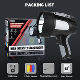 Brightify Rechargeable Spotlight Outdoor,1000,000 Lumens Led Spotlight Flashlight