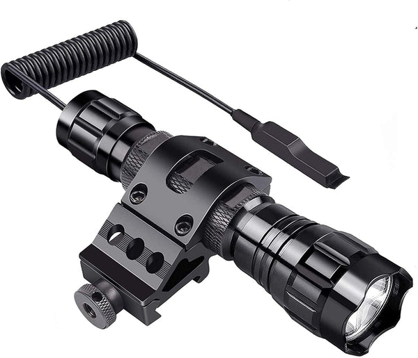 Brightify Single Mode Tactical Flashlight, 1000 Lumens LED Rifle Hunting Light, Flashlights with Picatinny Rail Mount, Remote Pressure Switch, Charger